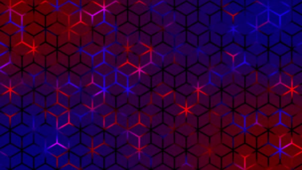 Animado Futurista Colorido Fondo Tecnología Ciencia Ficción Con Patrón Hexagonal — Vídeos de Stock