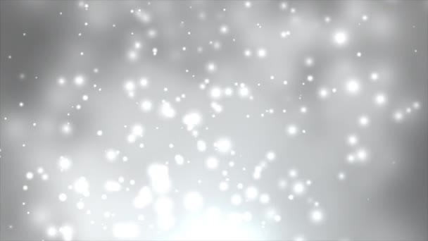 Geanimeerde Witte Gloeiende Deeltjes Zwarte Achtergrond Glitter Deeltjes Glanzende Deeltjes — Stockvideo