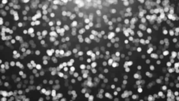 Geanimeerd Mooie Witte Zwarte Glitter Deeltjes Vallen Flikkeren Deeltjes Witte — Stockvideo