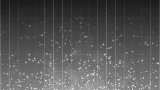 Animato Astratto Futuristico Tecnologia Particelle Sfondo Bianco Nero Particelle Griglia — Video Stock