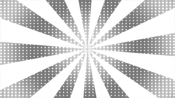 Анимационный Современный Комический Стиль Центральных Концентрированных Ротационных Линий Белый Черный — стоковое видео