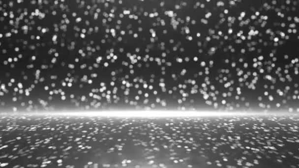 Κινούμενα Όμορφα Λευκά Σωματίδια Glitter Που Πέφτουν Και Τρεμοπαίζουν Σωματίδια — Αρχείο Βίντεο
