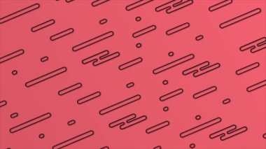 Kırmızı arkaplan üzerinde canlandırılmış Minimum Geometrik temel şekiller