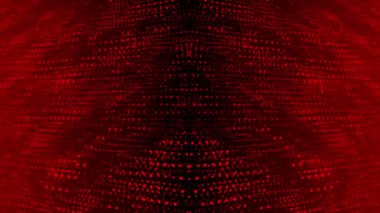 Animasyon kırmızı renk soyut gelecekçi siber uzay teknolojisi arka planı. Bilim kurgu parçacıkları arkaplanı