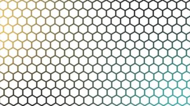 Animasyon Gelecek Renkli Yüzey Altıgenleri fayansları. Moda basit ve minimal geometrik altıgen arkaplan
