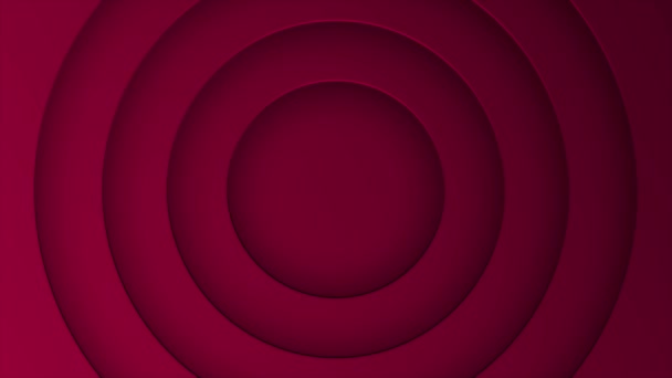Animated Magenta Red Simple Minimalistic Circles Paper Cut Background Intro — Stock Video