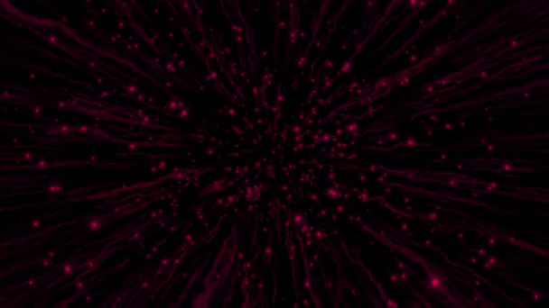 Анимированный Пурпурный Красный Цвет Игристый Блеск Частицы Движения Фона — стоковое видео