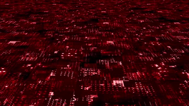 Animated Motion Graphic Digital Technology Futuristic Red Particles Background Fondo — Vídeos de Stock