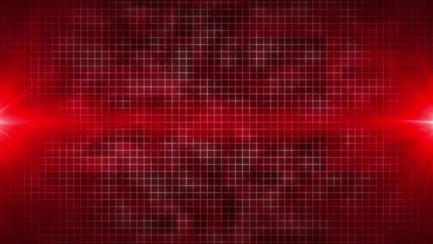Animado Vermelho Escuro Abstrato Formas Geométricas Tecnologia Fundo Grade Textura — Vídeo de Stock
