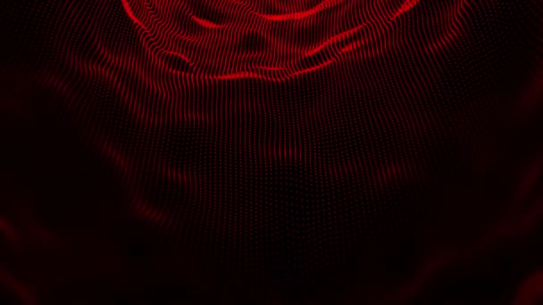 Animated Abstract Partícula Vermelha Acenando Textura Com Partículas Brilhantes Antecedentes — Vídeo de Stock