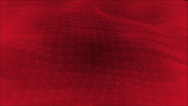 Noktaları Çizgileri Birleştiren Kırmızı Renk Ağı Fütüristik Teknoloji Arkaplanı — Stok video