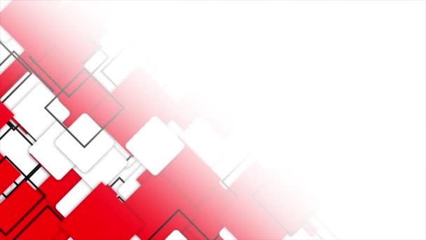 Animowane Proste Futurystyczne Ruchome Czerwone Kwadraty Gradientowe Geometryczne Białe Tło — Wideo stockowe