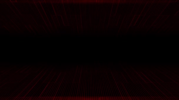 Animated Modern Flashing Red Particles Futuristic Dark Black Background — Stock Video