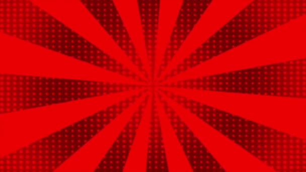 Animado Estilo Cômico Moderno Central Concentrado Linhas Rotativas Vermelho Futurista — Vídeo de Stock