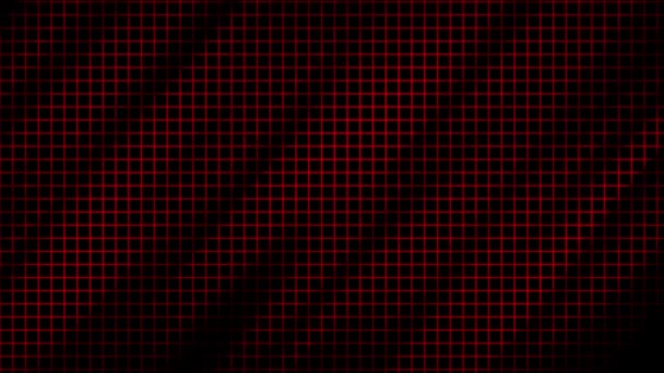 Animerad Abstrakt Dynamisk Rött Rutnät Bakgrund Diagonal Rörelse Vågor Mörk — Stockvideo