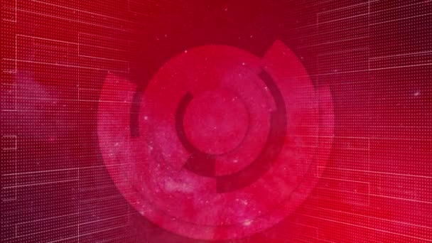 Κινούμενα Αφηρημένη Τεχνολογία Φουτουριστικό Υπόβαθρο Έννοια Περιστρεφόμενο Κύκλο Έννοια Κόκκινο — Αρχείο Βίντεο