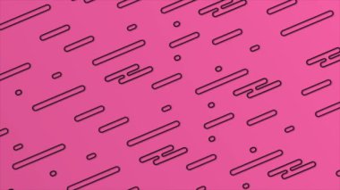 Magenta kırmızı arkaplanı üzerinde canlandırılmış Minimum Geometrik temel şekiller