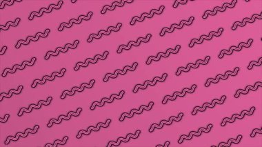 Magenta kırmızı arkaplanı üzerinde canlandırılmış Minimum Geometrik kıvrımlı şekiller, en az arkaplan