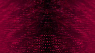 Animasyon Magenta kırmızı renk soyut fütüristik siber uzay teknolojisi arka planı. Bilim kurgu parçacıkları arkaplanı