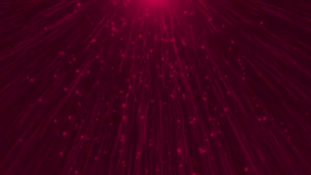 Canlandırılmış Magenta Kırmızı Meteor Yağmuru Dalgalı Parçacıklar Işıl Işıl Parçacıklar — Stok video