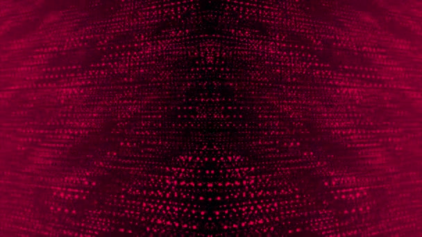 Animé Couleur Rouge Magenta Abstrait Futuriste Fond Technologie Cyberespace Particules — Video