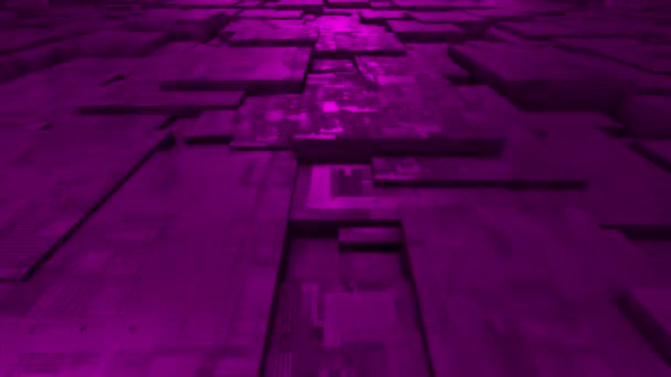 Анімовані Рожевий Комп Ютер Чіпсету Візерунок Футуристичні Технології Фон — стокове відео