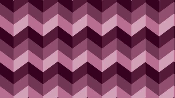 Animated Magenta Red Simple Zig Zag Pattern Seamless Background Moving — Stock Video