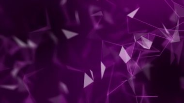 Animasyon Pembe pleksus Soyut dijital bağlantı, noktalar ve çizgiler, Teknoloji arka planı