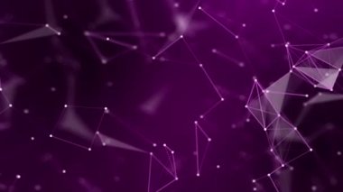 Animasyon Pembe pleksus Soyut dijital bağlantı, noktalar ve çizgiler, Teknoloji arka planı