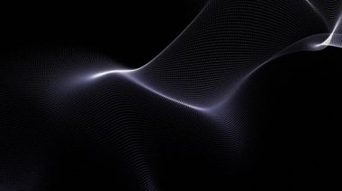 Animasyon Soyut Parlak Çizgi Parçacıkları koyu arkaplanı sallıyor. Soyut desenli ileri teknoloji Parçacıklar Arkaplanı