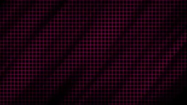Canlandırılmış Soyut dinamik Magenta kırmızı ızgara arkaplanı. Çapraz hareket dalgaları koyu arkaplan