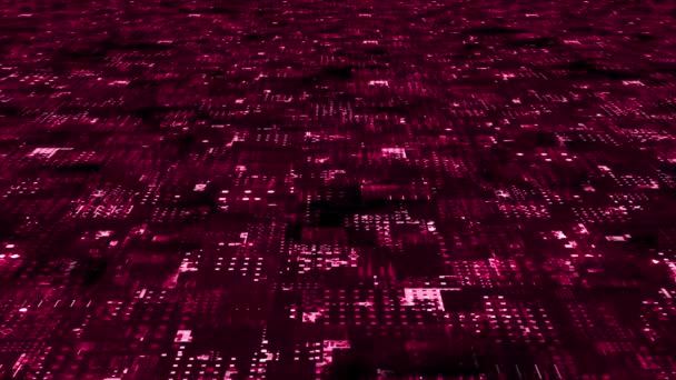 Animated Motion Графические Цифровые Технологии Футуристические Magenta Красные Частицы Фона — стоковое видео