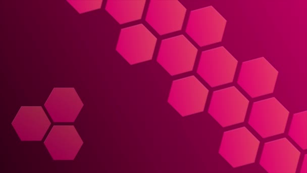 Animated Abstract Moving Hexagon Geometrical Shapes Minimal Background Hexagon Shapes — Stock Video