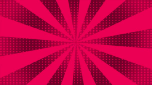 Animerad Modern Komisk Stil Central Koncentrerad Roterande Linjer Magenta Röd — Stockvideo