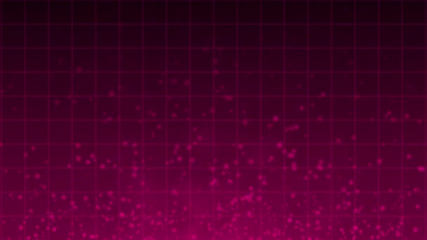面向未来的技术粒子背景 洋红粒子背景和网格背景 — 图库视频影像