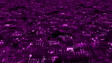 Animasyon Motion grafik 3D dijital teknoloji fütüristik Pembe parçacıklar arka planı. Teknolojik ve hareket parçacıkları arkaplanı