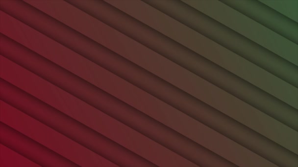 アニメーション3Dの深さの斜線背景 赤と緑の勾配の背景 — ストック動画