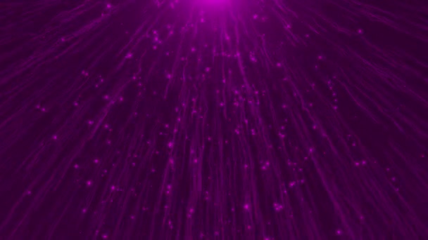 Chuveiro Meteoros Rosa Animado Partículas Onduladas Caindo Com Partículas Espumantes — Vídeo de Stock