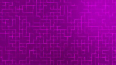 Canlandırılmış Koyu Pembe soyut geometrik şekiller teknoloji arka planı, şebeke dokusu teknoloji arka planı