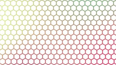 Animasyon Gelecek Renkli Yüzey Altıgenleri fayansları. Moda basit ve minimal geometrik altıgen arkaplan