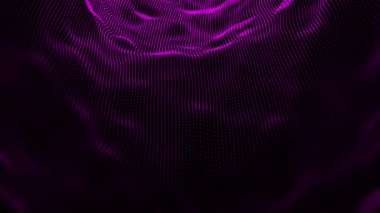 Animasyon Pembe parçacık parlayan parçacıklarla dalgalanan doku. Siber veya teknolojik dijital arkaplan