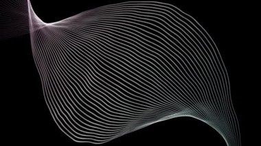 Canlandırılmış Modern paralel çizgiler soyut şekil ve siyah arkaplan üzerinde dalgalı desen