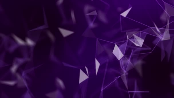 Plexo Púrpura Animado Conexión Digital Abstracta Moviendo Puntos Líneas Fondo — Vídeos de Stock