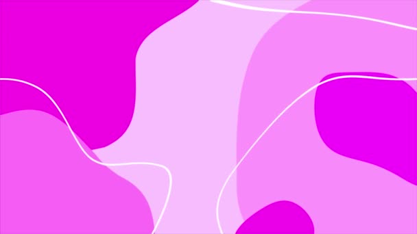 Animated Pink Abstract Shapes Wavy Pattern Minimal Background Minimal Design — Stock Video