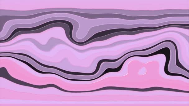 Анимационный Движущийся Розовый Градиент Глянцевые Гипнотические Кудрявые Волны Абстрактный Фон — стоковое видео