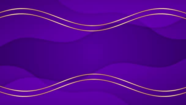 Animated Dark Purple Golden Abstract Geometric Motion Techology Background Inglés — Vídeos de Stock