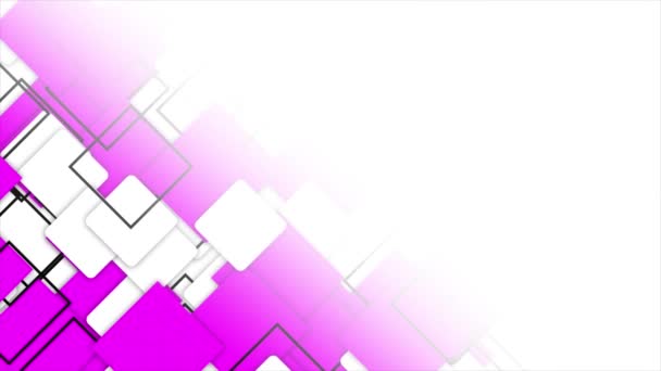 Анимационный Простой Футуристический Движется Розовые Квадраты Градиентный Геометрический Белый Фон — стоковое видео