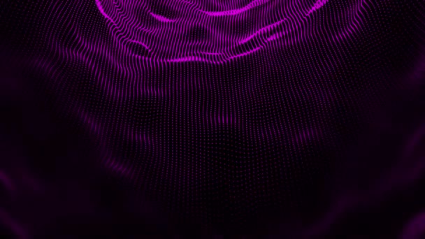 Animierte Abstrakte Rosa Partikelwellenstruktur Mit Glühenden Partikeln Digitaler Hintergrund Cyber — Stockvideo