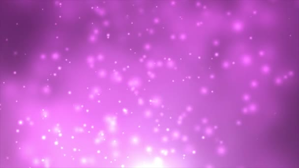 Geanimeerde Witte Gloeiende Deeltjes Roze Achtergrond Glitter Deeltjes Glanzende Deeltjes — Stockvideo