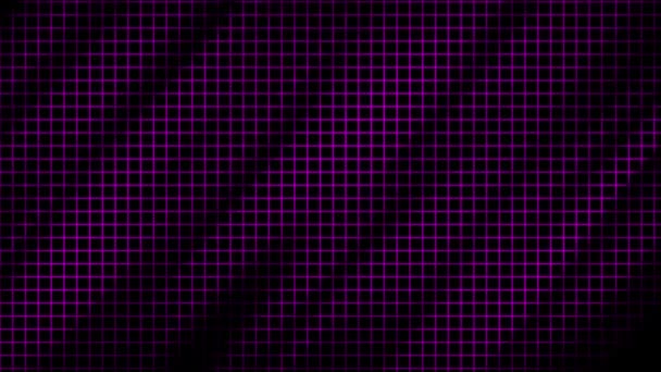 アニメーションされた抽象的なダイナミックなピンクグリッドの背景 対角運動波ダークバックグラウンド — ストック動画